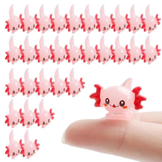 Axolotl Figurine 30 Pcs Axolotl Charm Tiny Figurines Resin